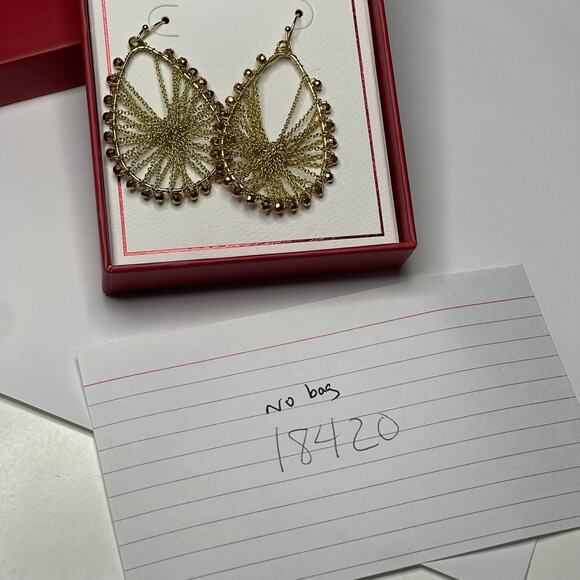 Denis & Charles RUSH earrings gold tone pierced drop dangle costume jewelry - Picture 10 of 11